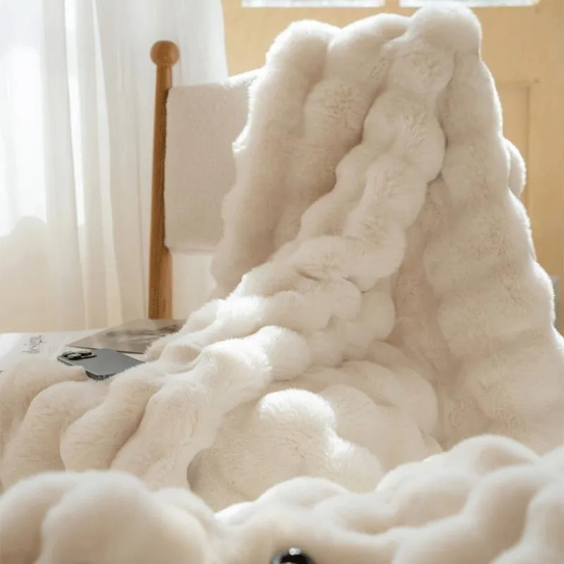 Lux Faux Fur Throw Blanket