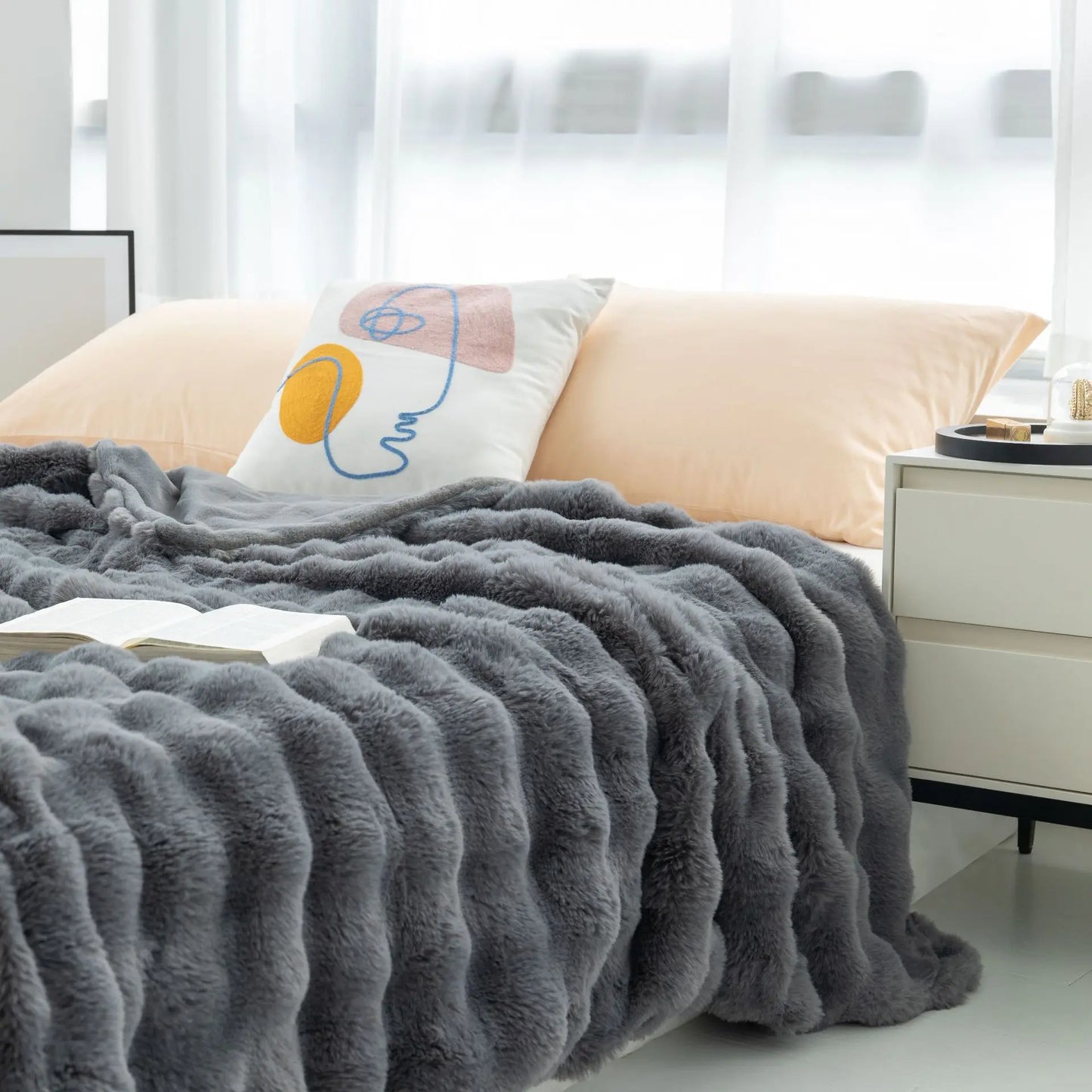 Lux Faux Fur Throw Blanket