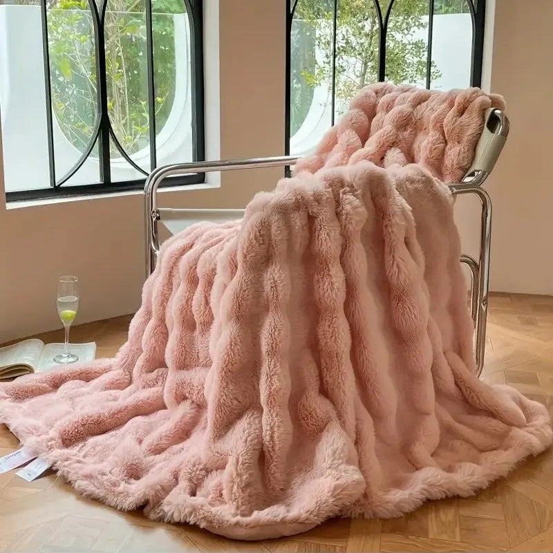 Lux Faux Fur Throw Blanket